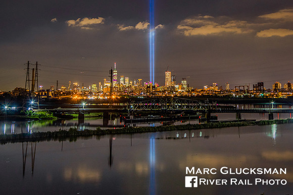 911 Tribute In Light, Amtrak Portal Bridge, Kearny, New Jersey