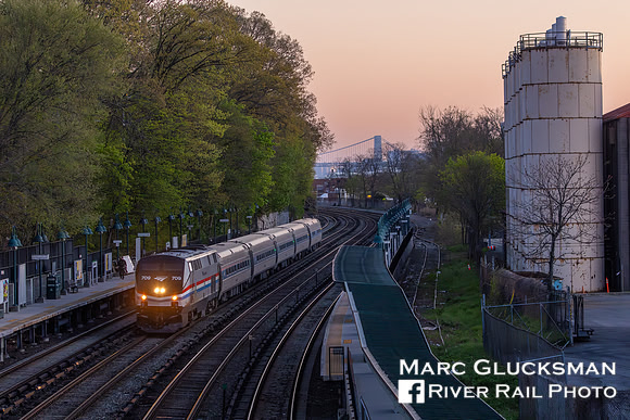 Amtrak 241, AMTK 709 (Phase III), Ludlow, Yonkers, New York