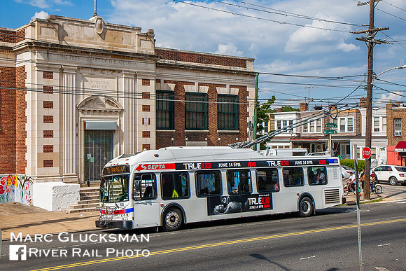 SEPTA 805, Trackless Trolley, Wyoming Branch - Philadelphia Library, Wyoming-B Street Philadelphia, Pennsylvania