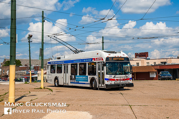 SEPTA 805, Trackless Trolley, Elgin-Alma, Philadelphia, Pennsylvania