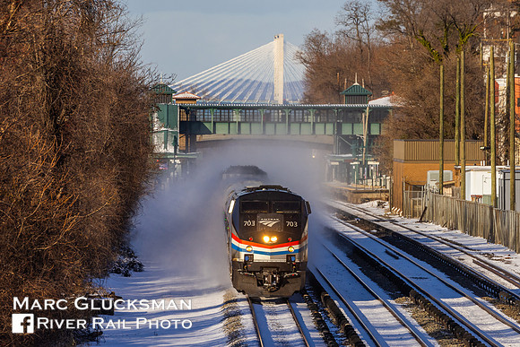 Amtrak 284 AMTK 703, Hastings-On-Hudson, New York