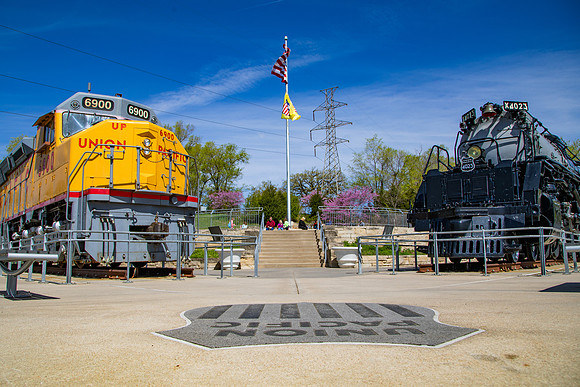 Union Pacific Railroad UP 6900 and 4023, Kenefick Park, Omaha, Nebraska