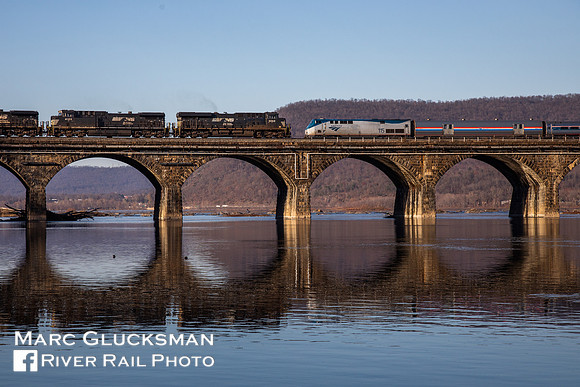 Amtrak 43 and Norfolk Southern 30A, Susquehanna River, Marysville, Pennsylvania