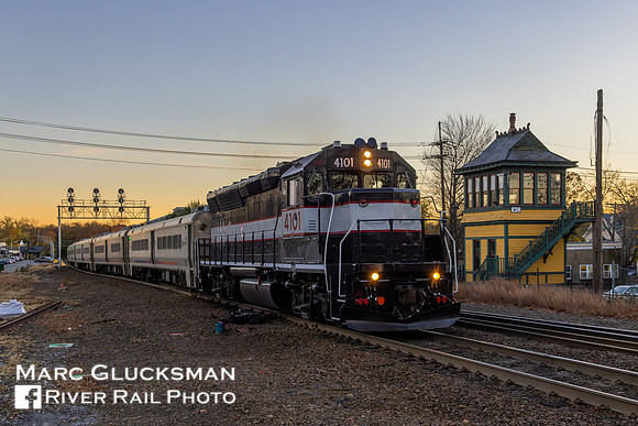 NJT Train 1215, NJTR 4101 (NJDOT Heritage), WC Tower, Waldwick, New Jersey