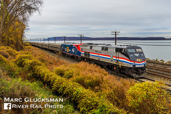 Amtrak 63 (Maple Leaf & Adirondack), Riverwalk, Tarrytown, New York