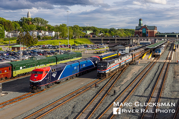 Amtrak P42Cs 9701 & 9700, Amtrak 49 AMTK 702 717, Albany-Rensselear, New York