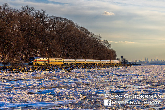 Amtrak Train 49 (Lake Shore Limited) AMTK 717, Dobbs Ferry, New York