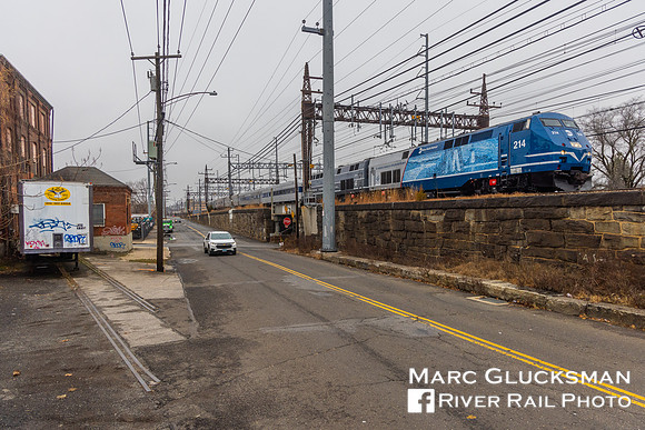 MNR Employee Holiday Train, MNCW 214, East Bridgeport, CT