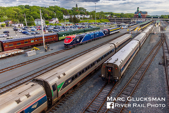 Amtrak P42Cs 9701 & 9700, Amtrak 448 meets Amtrak 64, Albany-Rensselear, New York