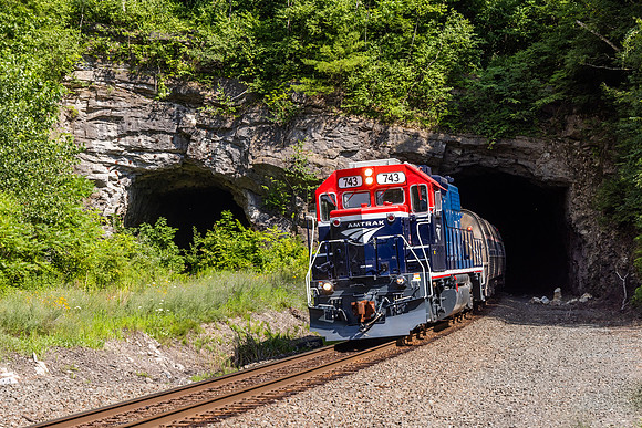 Amtrak 1246 "Berkshire Flyer" AMTK 743, State Line Tunnel, Canaan, New York