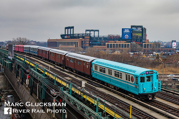 MTA NYCT Subway/NYTM, Baseball Nostalgia Special, NYCT 9307, Citi Field, Flushing, New York